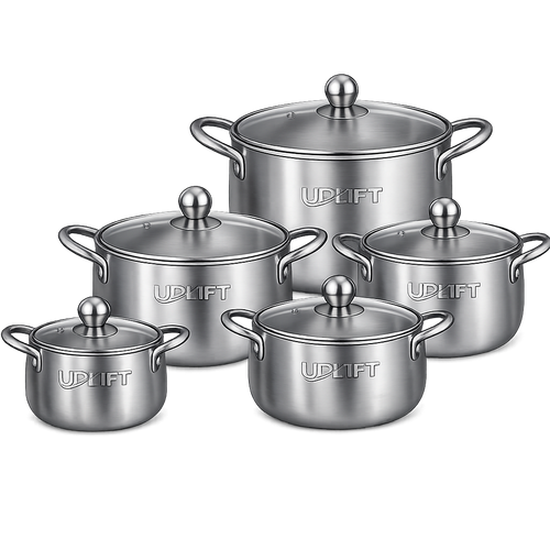 Uplift 10 Piece Aluminium Pot Set