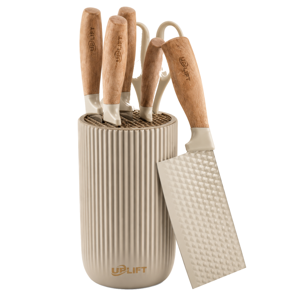 Uplift 6 Piece Knife Set with Wooden Handles